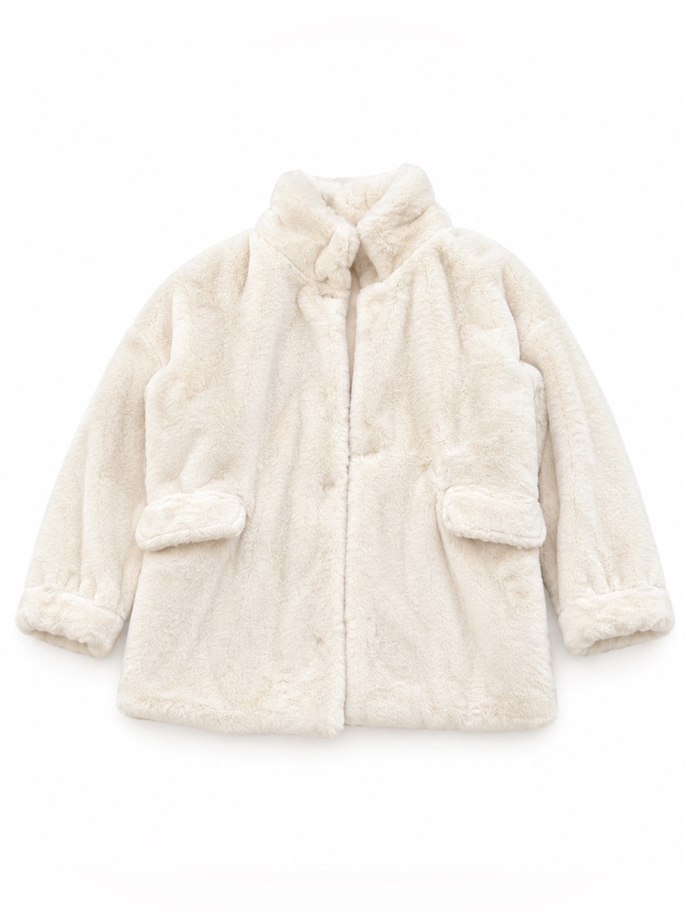 Altar'd State Cream Faux Fur Puffer Jacket